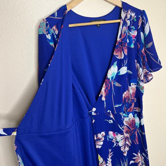 Chris McLaughlin Blue Floral Maxi Wrap Dress 12 - Picture 6 of 12